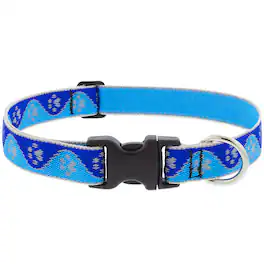 LupinePet - Reflective Paws Nylon Dog Adjustable Collar - Blue
