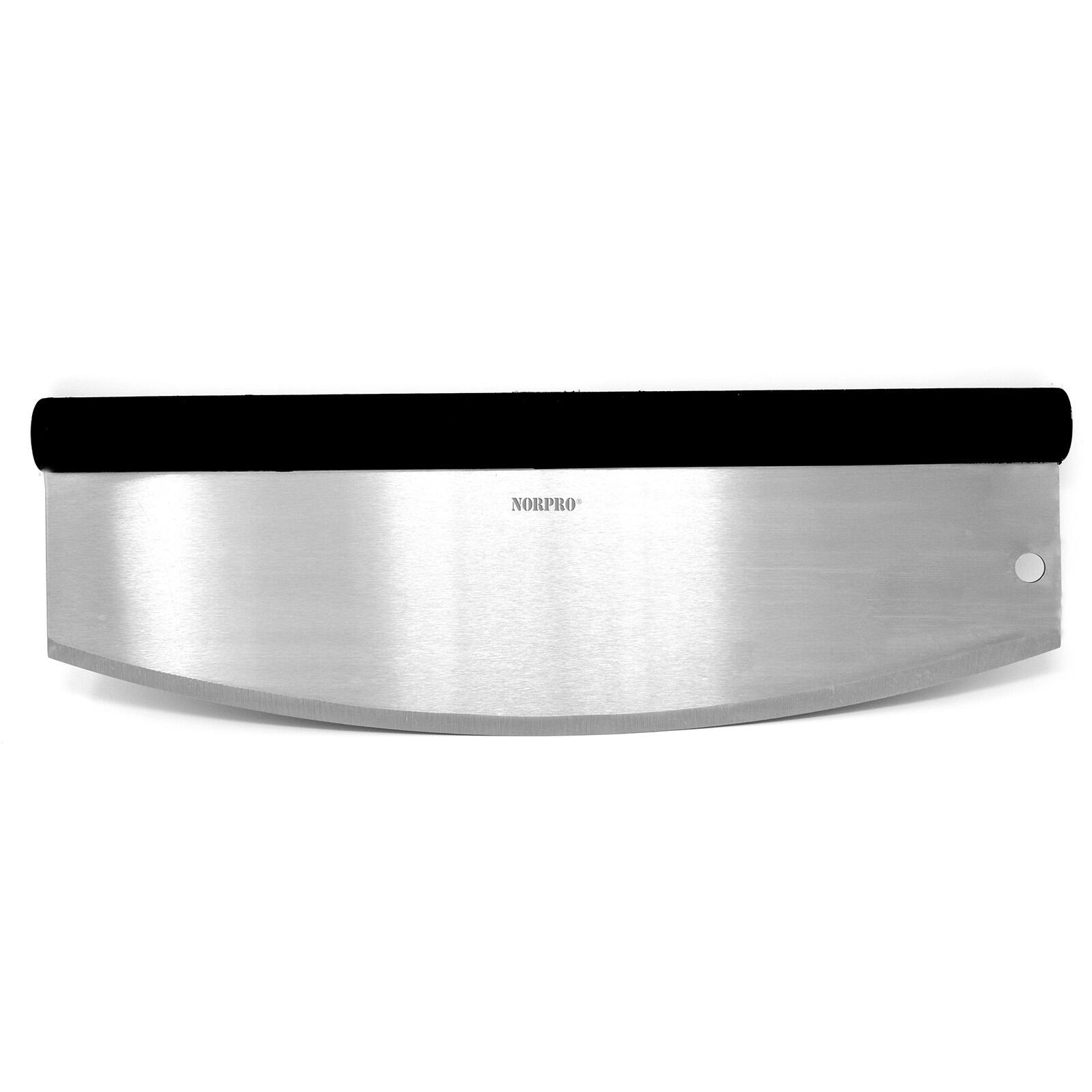 Front. Norpro - Grip EZ Multi Use Rocking Pizza Cuttler, Stainless Steel - Black.