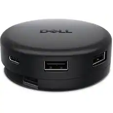 Front. Dell - Pro DA326 7-in-1 USB-C Universal Multiport Travel Hub - Black.