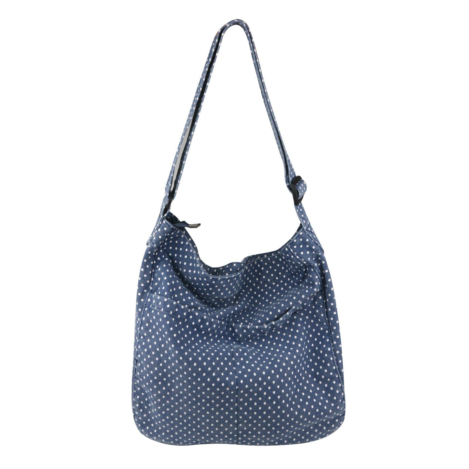 Front. Skar Audio - Canvas Hobo Crossbody Shoulder Tote Bag For Women And Men W/multi-pocket Casual Purse Messenger Bags Travel - Z0 - Blue Point.