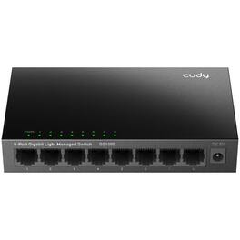 Cudy - 8-Port Gigabit Light Managed Switch,10/100/1000M RJ45 Ports, support STP/RSTP, GS108E - Black