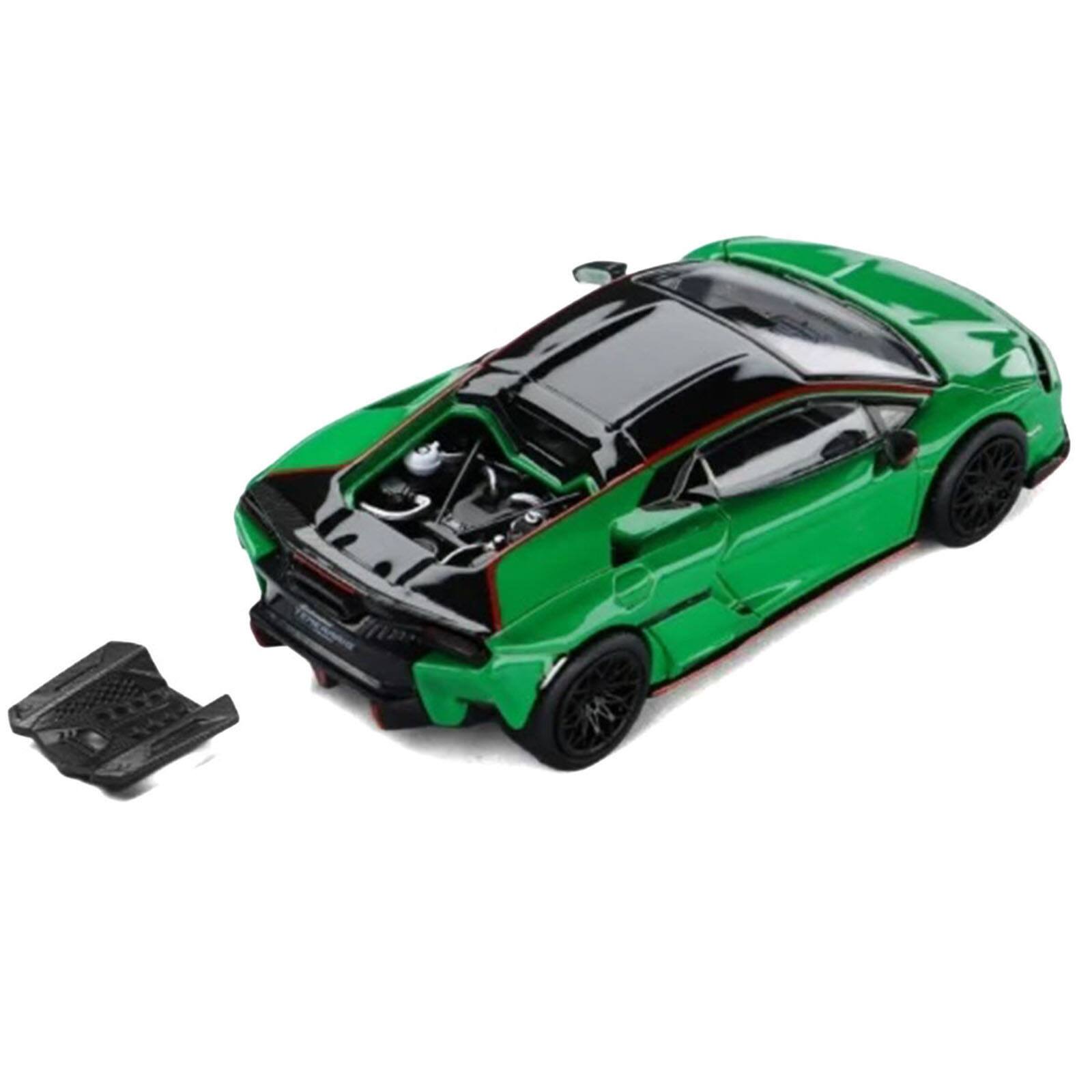 Alt View 3. Trends Hobby - Lamborghini Temerario Green with Black Topdie 1/64 Diecast Model Car by Trends Hobby.