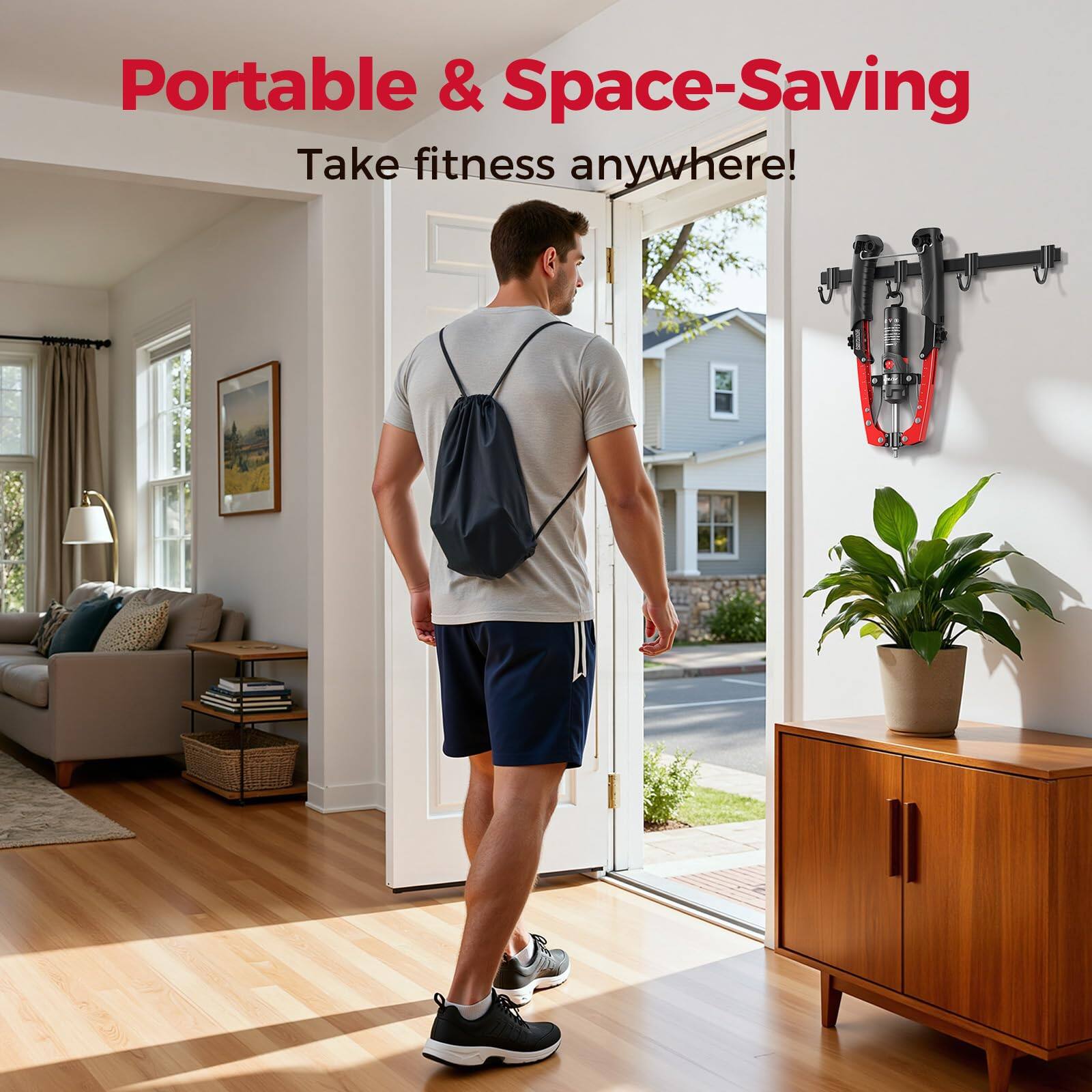 Portable & Space-Saving  
Take fitness anywhere!
