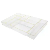 Martha Stewart - Kerry Plastic Stacking Drawer Organizers Set of 8 - Clear/Gold Trim - Front_Zoom