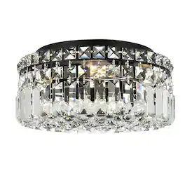 Elegant Lighting - Maxime 12 inch black flush mount - Black And Clear