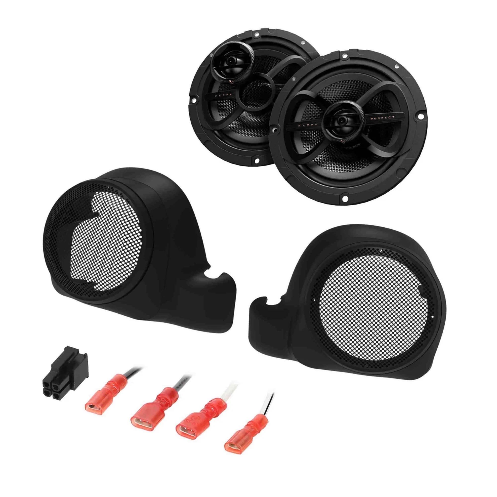 Alt View 1. Infinity - INFINITY PERFECTTCKIT 2 Speaker plug n play Add On kit for 2014 up Harley Davidson for Lower fairing With Twin Cooled En - Black.