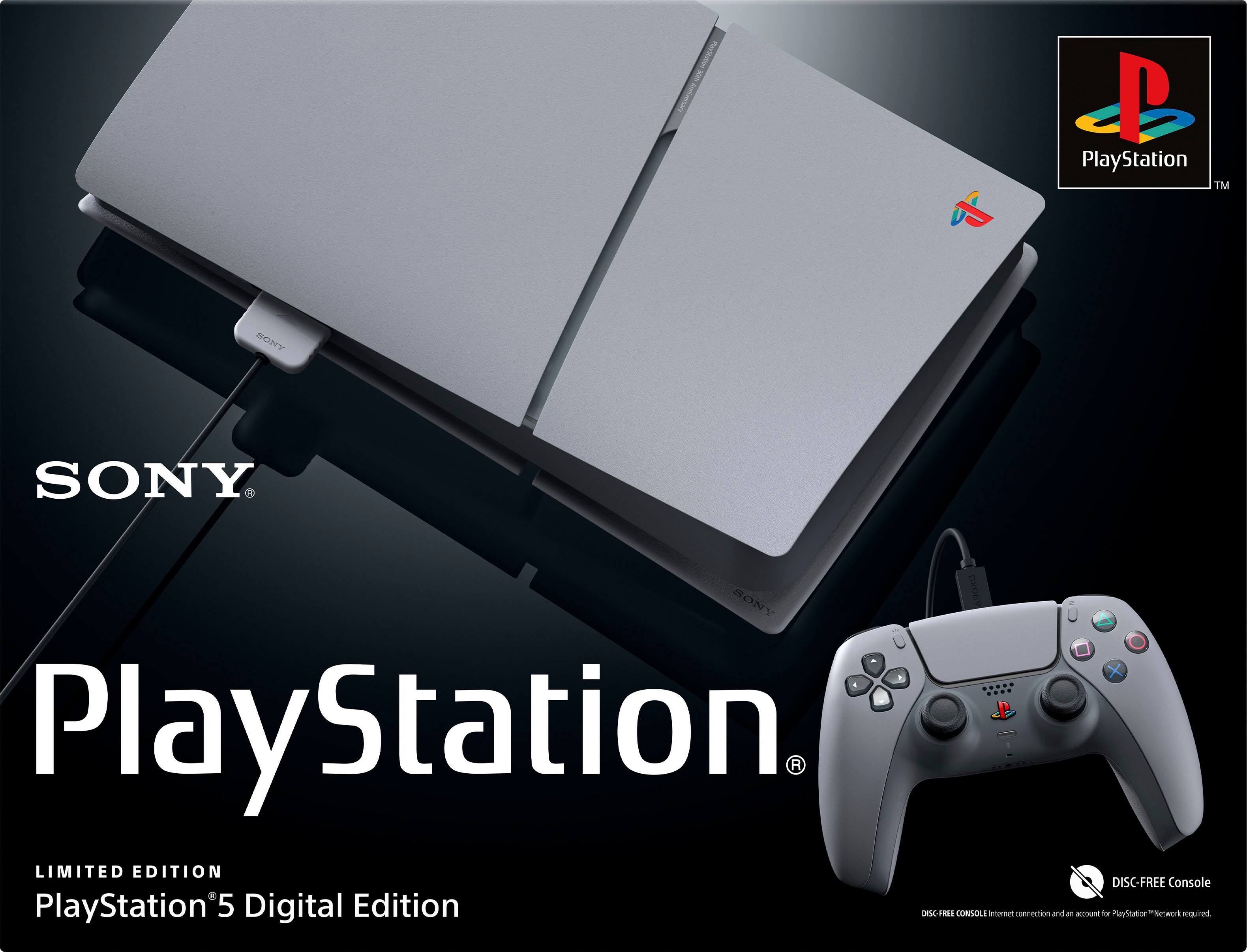PlayStation Limited Edition Console PlayStation 5 Digital Edition. No disc required. Console and an internet connection required.