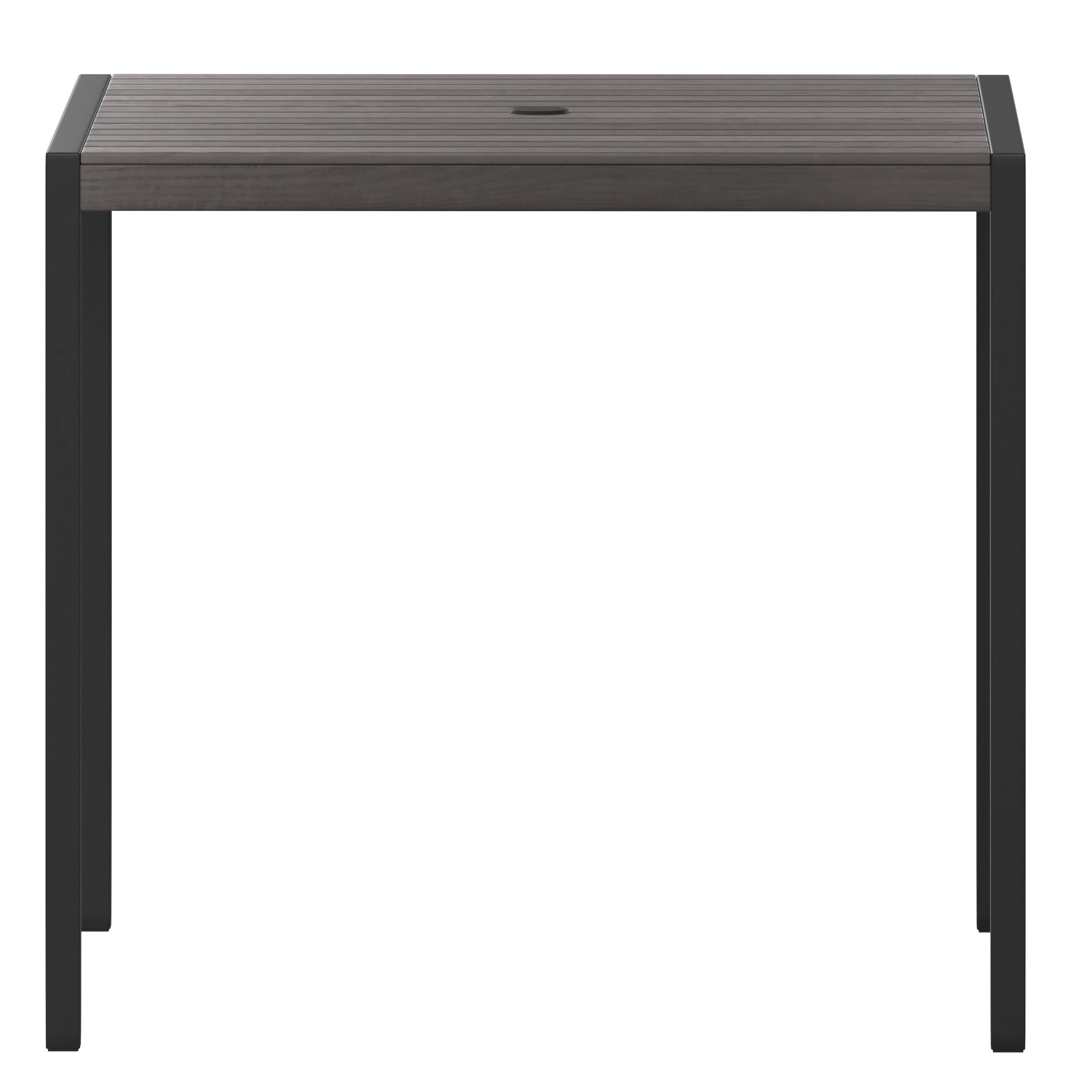 Alt View 7. Emma + Oliver - Square All-Weather Faux Teak Patio Dining Table with Steel Frame - Seats 4 - Gray Wash Teak.