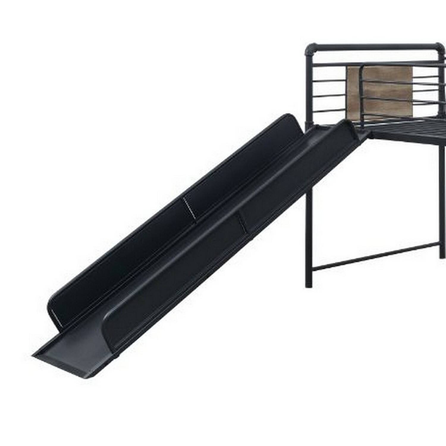 Alt View 2. Manhattan Lane - Twin Loft Bed with Tubular Metal Frame and Slide - Bronze.