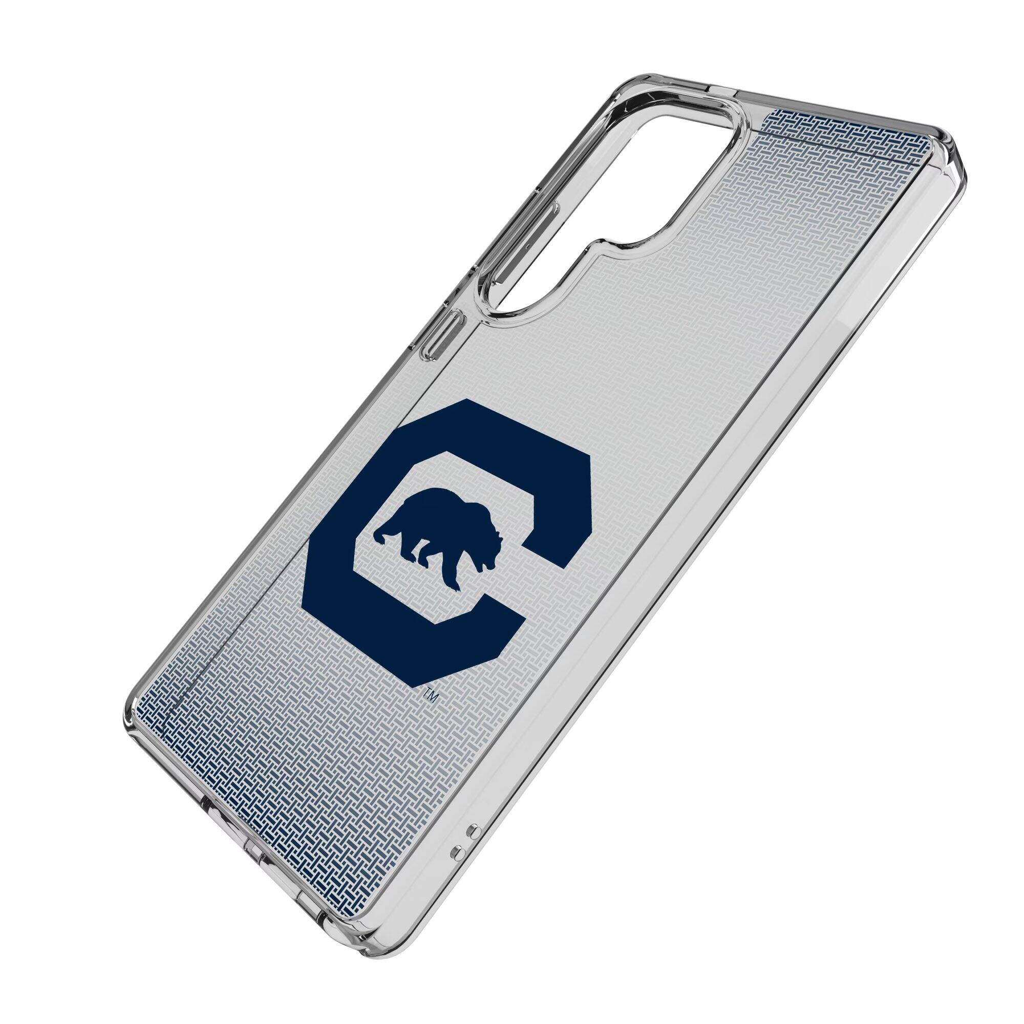 Alt View 1. Keyscaper - Cal Bears Linen Logo Galaxy Clear Case - S22 - Multicolor.