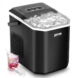 OSTBA - Portable Countertop Ice Maker , 9 Cubes in 6 Minutes, 26lbs/Day,Self-Cleaning - Black