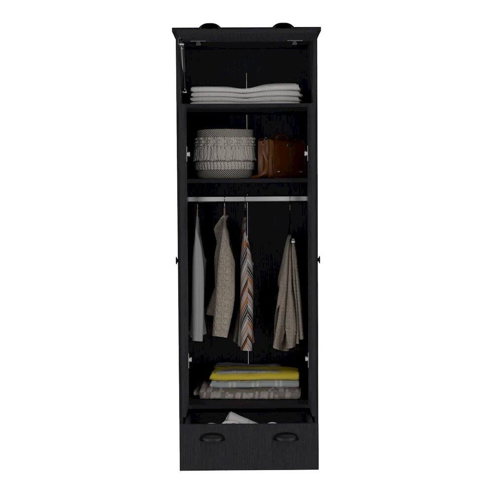 Alt View 1. TuHome - Falkland Armoire Black MDF - Black.
