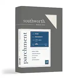 Southworth - Parchment Paper, 8.5" x 11", 24 lb., 500 Sheets/Box - Ivory