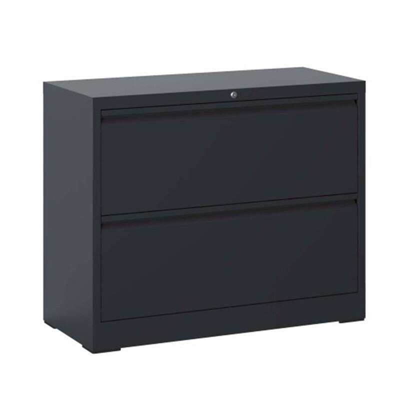 Alt View 4. HTUTWOO - Lateral File Cabinet 2 Drawer – Filing Cabinet with Lock, Lockable File Cabinet for Home Office, Locking Metal Cabinet - Black.