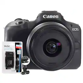 Canon - EOS R100 Mirrorless Camera, 18-45mm IS STM Lens + CB-E17 Battery & Charger