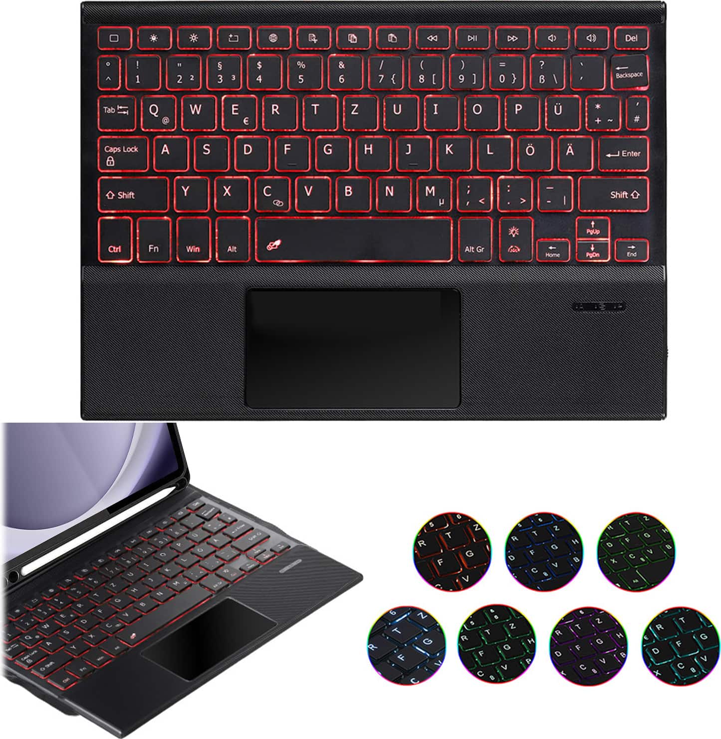 Alt View 15. SaharaCase - ProTouch Keyboard Folio Case with TrackPad for Samsung Galaxy Tab A9+ - Black.