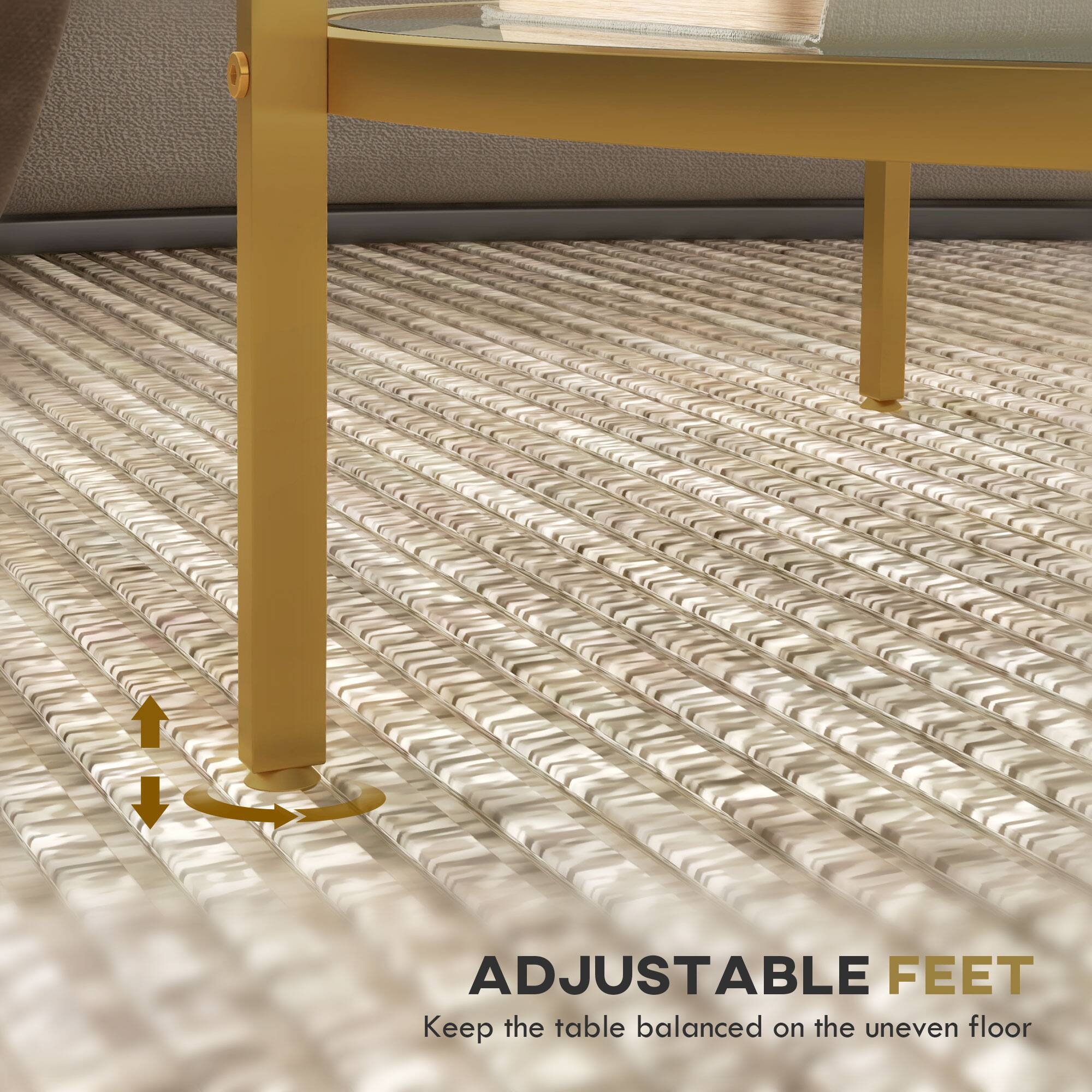 ADJUSTABLE FEET
Keep the table balanced on the uneven floor