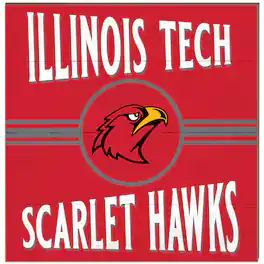 Jardine - Illinois Tech Scarlet Hawks 10" x 10" Retro Team Sign - Red