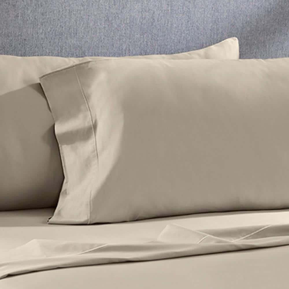 Perthshire Platinum Concepts - 1200 Thread Count Solid Sateen Sheet - 4 Piece Set - Queen - Taupe