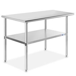 GRIDMANN - 48 x 24-in NSF Stainless Steel Commercial Prep Table - Silver