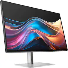 Front. HP - Series 7 Pro 27" QHD 1440p Monitor HDR Edge-Lit Panel 120Hz, 5ms, 2000:1 Static, USB-A HDMI & DisplayPort - Silver.