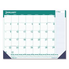 House of Doolittle - Express Track Monthly Desk Pad Calendar 22 x 17 White Teal Sheets Teal Binding 13 Month Jan 2026 to Jan 2027