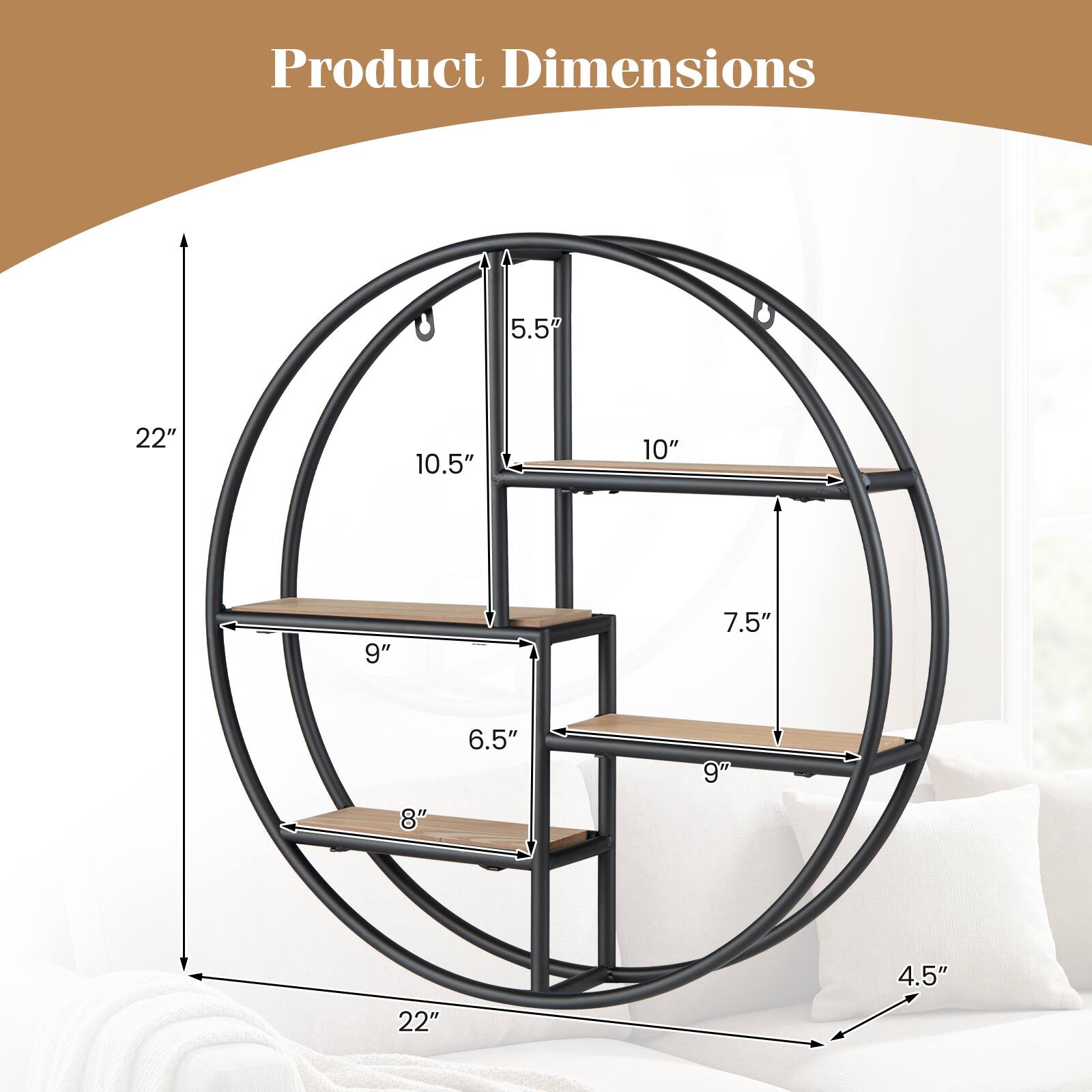 Product Dimensions: 5.5" x 22" x 10.5" x 10" x 9" x 7.5" x 6.5" x 9" x 8" x 22" x 4.5"