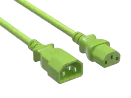 Cable Leader - Power Extension Cord, IEC C13 to C14 Fully Molded, 18 AWG 10A 250V for PDU, UPS, Monitor, Desktop PC - Green