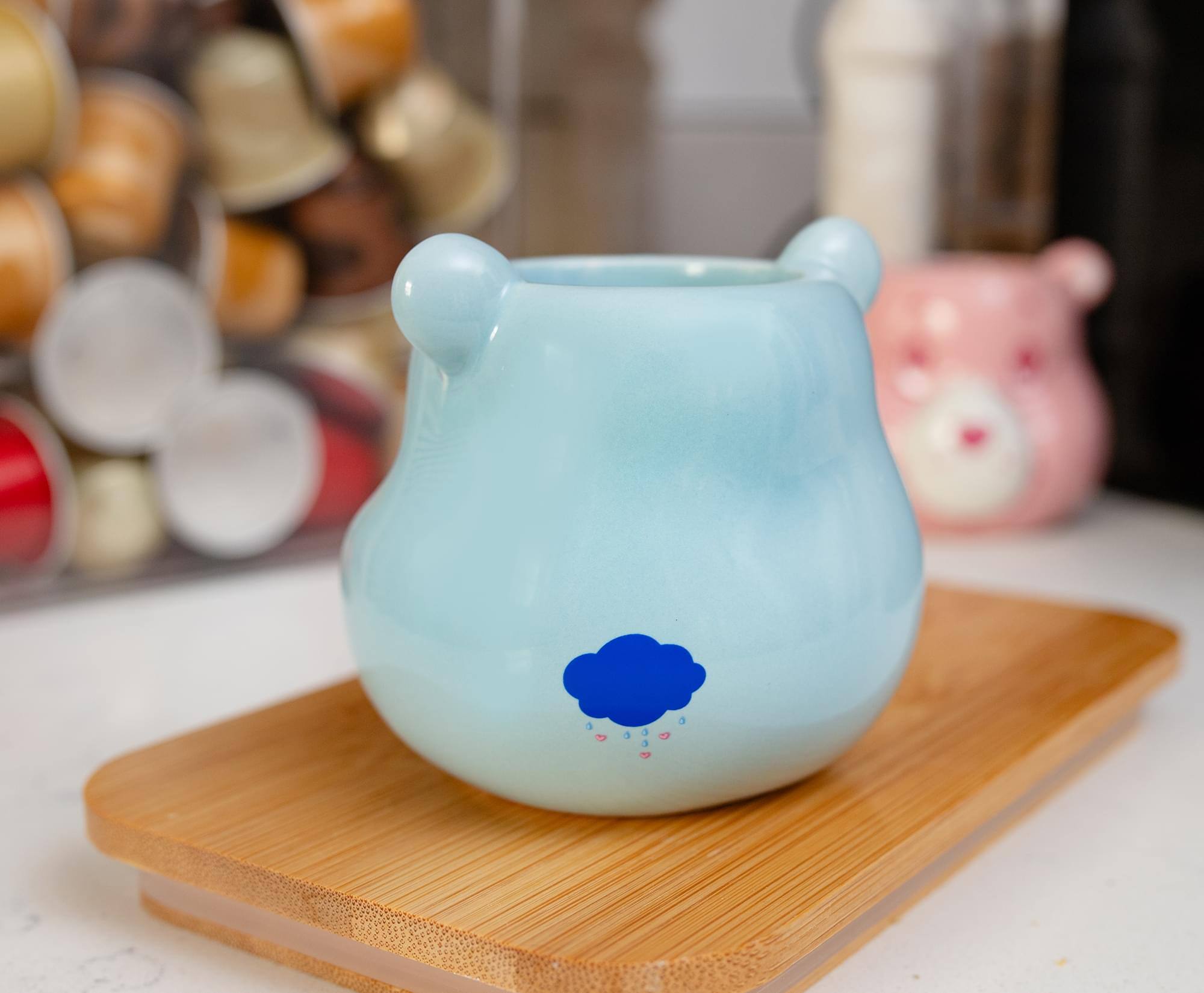Alt View 3. Silver Buffalo - Care Bears Grumpy Bear Sculpted Ceramic Mini Mug | Holds 3 Ounces - Blue.