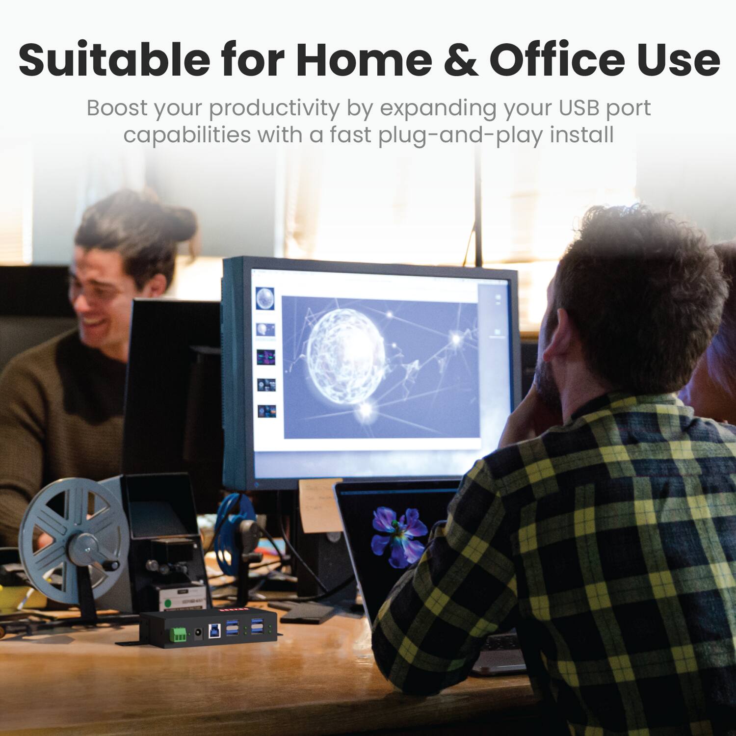 Suitable for Home & Office Use

Boost your productivity by expanding your USB port capabilities with a fast plug-and-play install