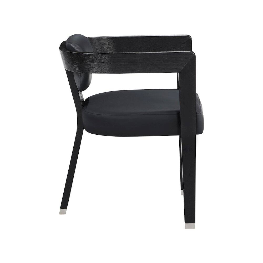 Alt View 3. Meridian Furniture - Carlyle Black Vegan Leather Dining Chair - Black.