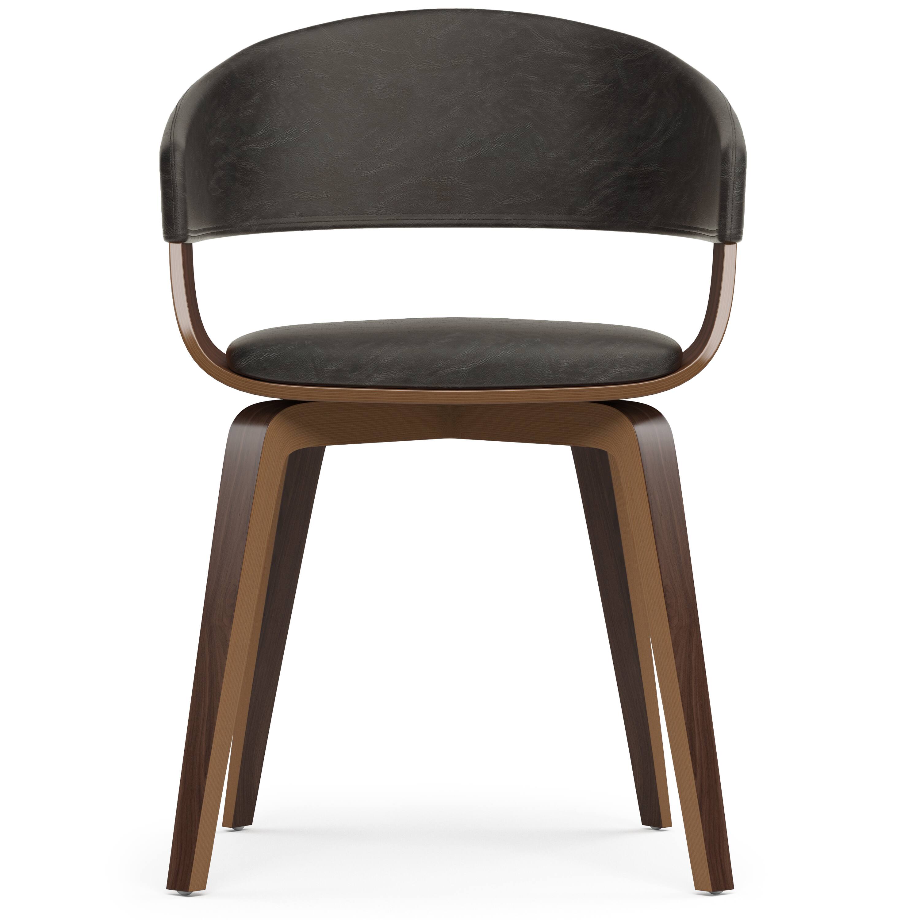 Simpli Home - Lowell Bentwood Dining Chair Vegan Faux Leather - Distressed Brown - Thumbnail 4