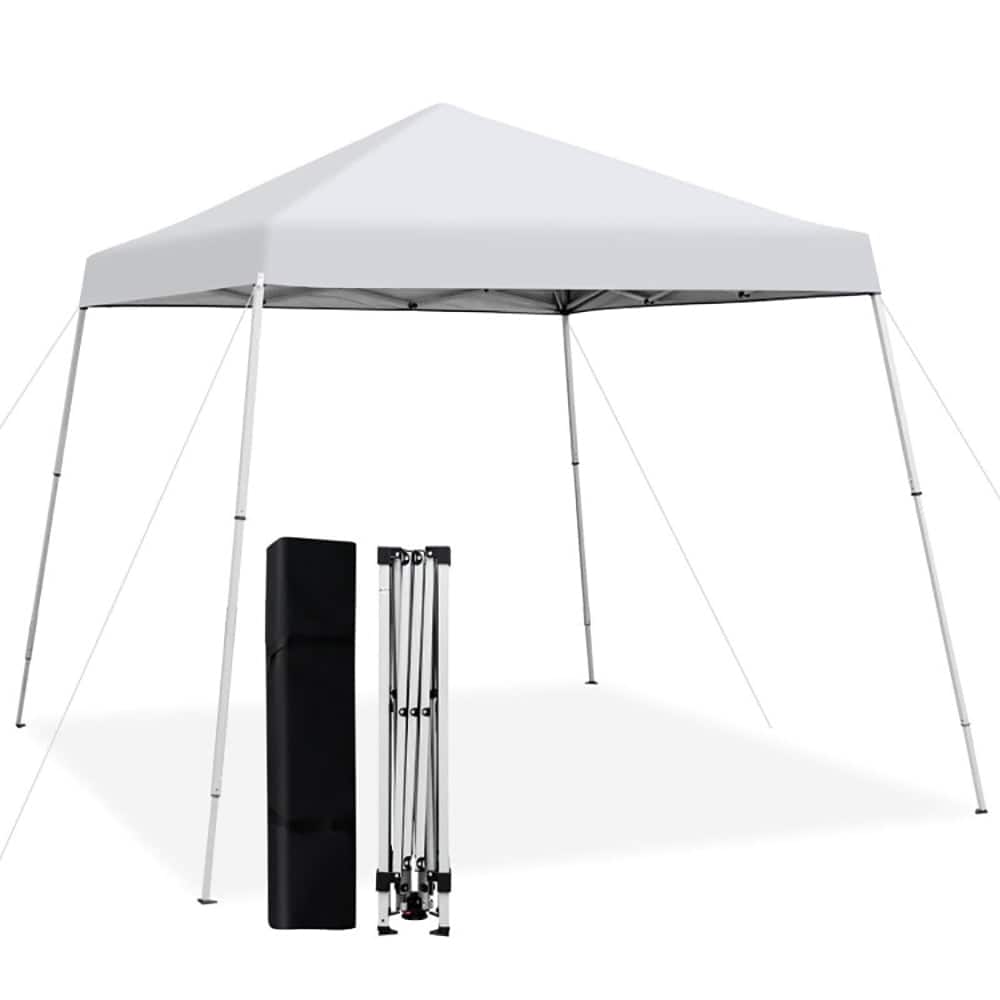 Kadyn - 10 x 10 Feet Outdoor Instant Pop-up Canopy with Carrying Bag-White, Outdoor Gazebo Wedding Party Tent Canopy Tent