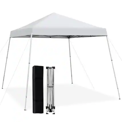 Front. Kadyn - 10 x 10 Feet Outdoor Instant Pop-up Canopy with Carrying Bag-White, Outdoor Gazebo Wedding Party Tent Canopy Tent.