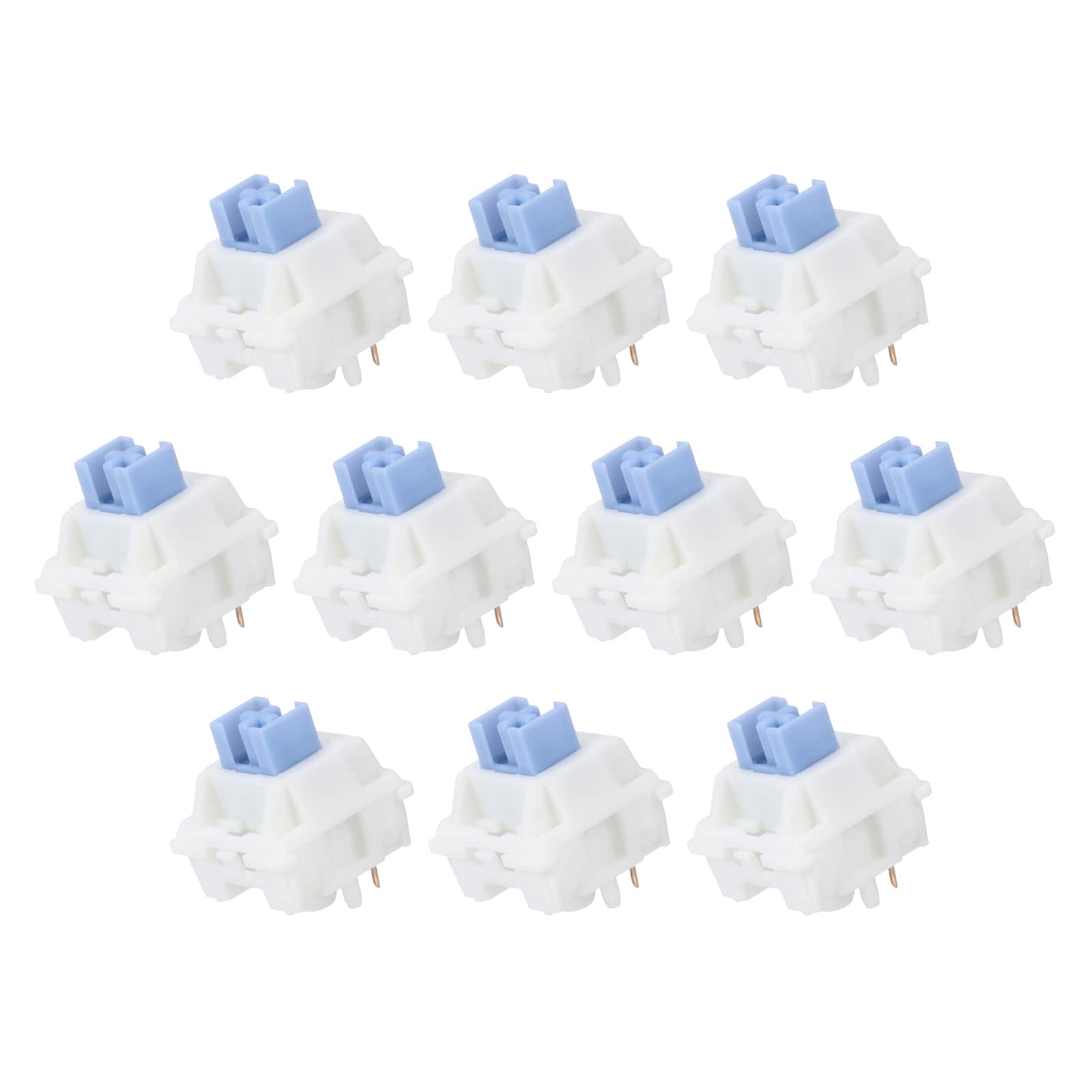 Unique Bargains - 10pcs Keyboard Switches (5-Pin 50gf) Dustproof Pre-Lubed Tactile Linear Switch Replacement for MX Mechanical Keyboard - Blue