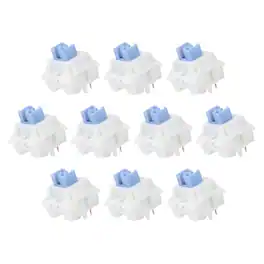 Unique Bargains - 10pcs Keyboard Switches (5-Pin 50gf) Dustproof Pre-Lubed Tactile Linear Switch Replacement for MX Mechanical Keyboard - Blue