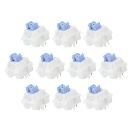Front. Unique Bargains - 10pcs Keyboard Switches (5-Pin 50gf) Dustproof Pre-Lubed Tactile Linear Switch Replacement for MX Mechanical Keyboard - Blue.