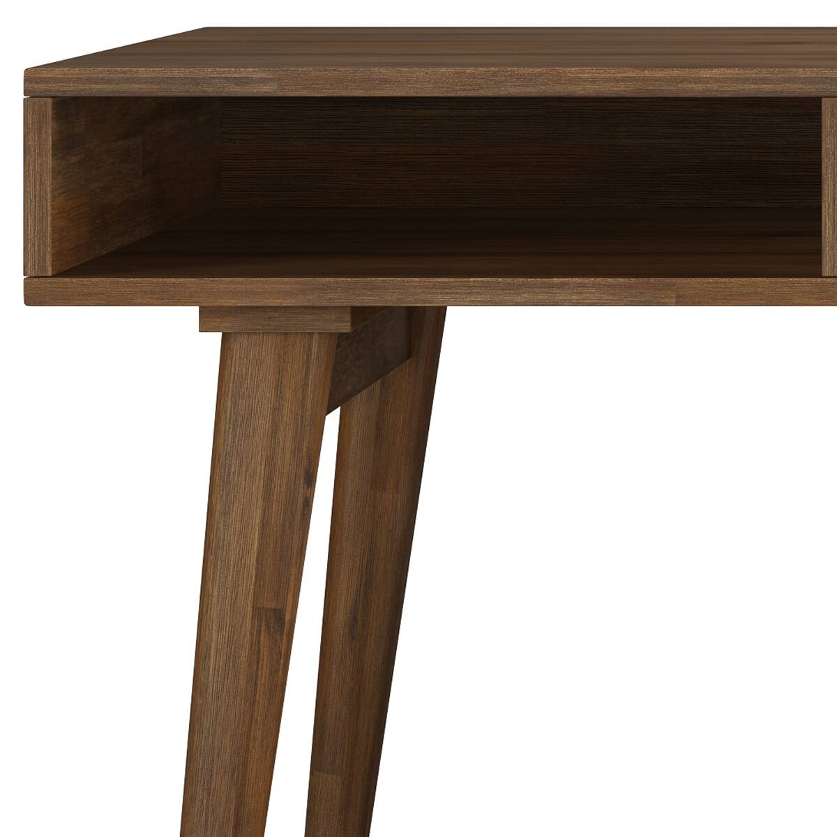 Alt View 7. Simpli Home - Clarkson SOLID ACACIA WOOD Contemporary 60 inch Wide Desk with side drawers in Rustic Natural Aged Brown - Rustic Natural Aged Brown.