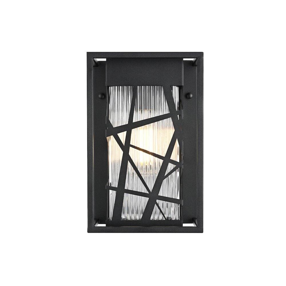 Back. Elegant Lighting - Eyre 7 inch Outdoor Pendant in Black - Black.