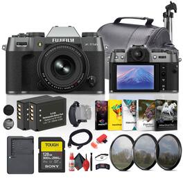 Fujifilm - X-T50 Mirrorless Camera with 16-50mm f/2.8-4.8 Lens (Charcoal) Bundle