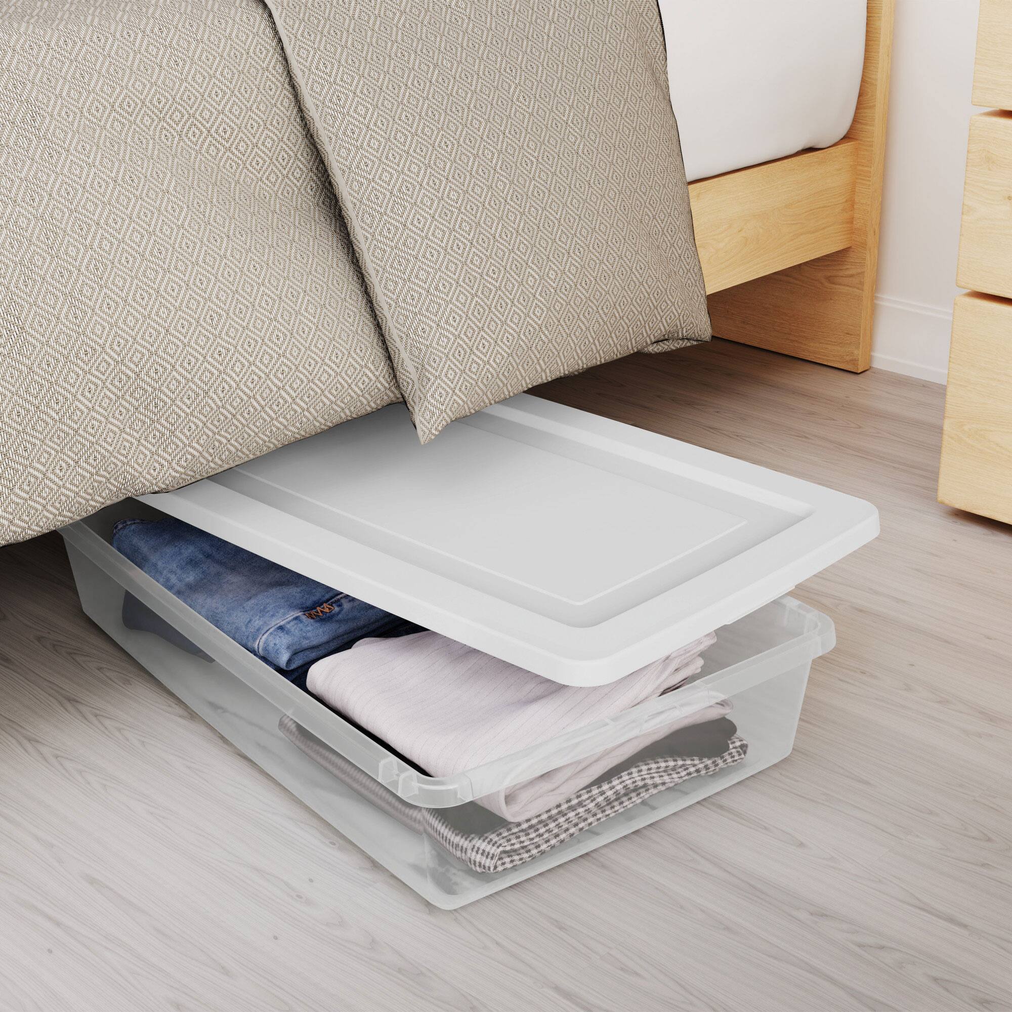 Alt View 3. Sterilite - Sterilite 41 Qt Storage Box, Stackable Plastic Container, Home Organizer, 6 Pack - White.