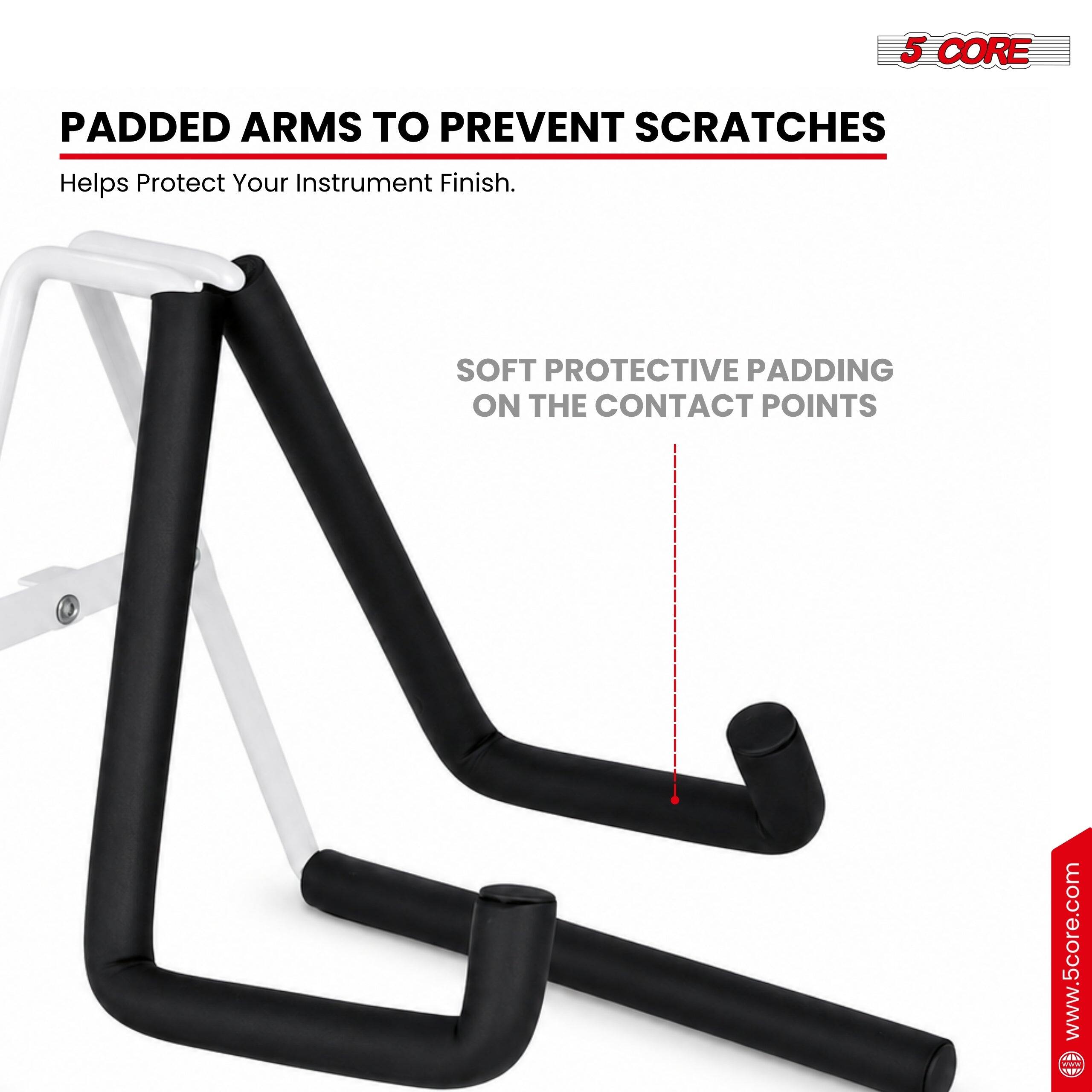 5 CORE PADDED ARMS TO PREVENT SCRATCHES Helps Protect Your Instrument Finish. SOFT PROTECTIVE PADDING ON THE CONTACT POINTS www.5core.com