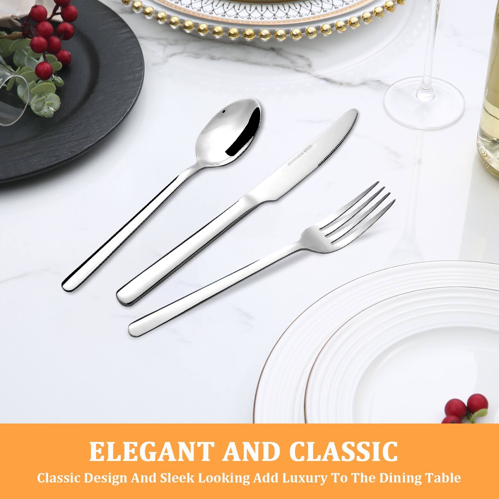 Elegant and Classic  
Classic Design and Sleek Looking Add Luxury to the Dining Table