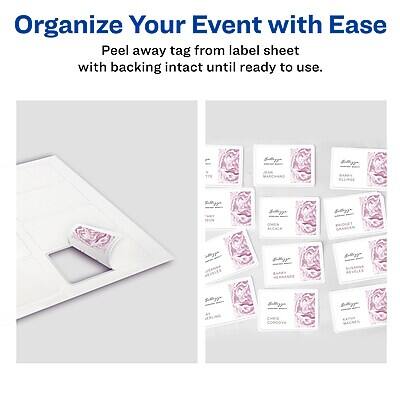 Organize Your Event with Ease

Peel away tag from label sheet with backing intact until ready to use.