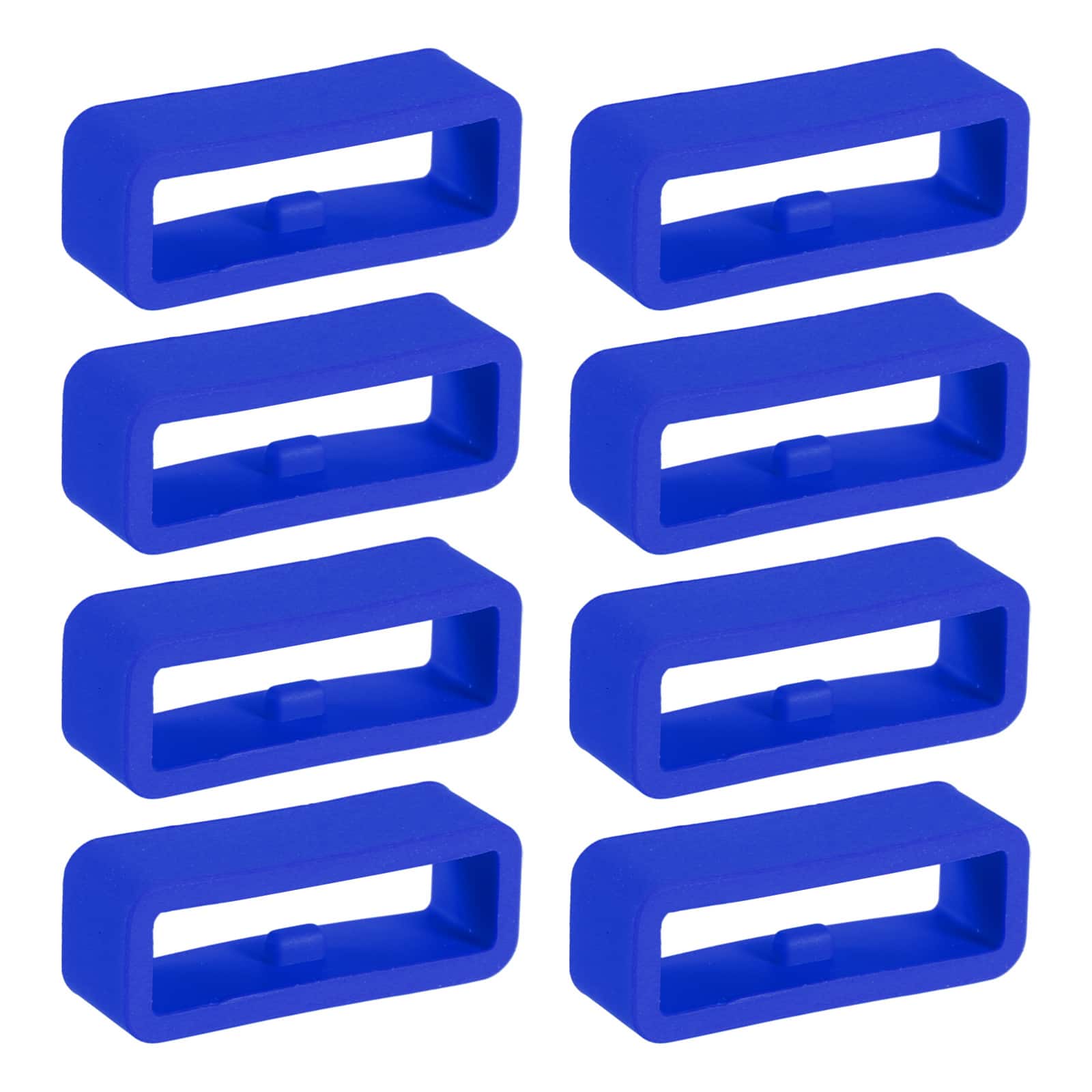 Unique Bargains - Watch Band Holder Loop, 8pcs Universal Silicone Watch Replacement Band Strap Keeper Parts for Smart Sport (20mm) - Blue
