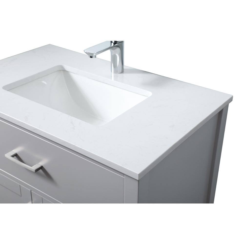 Back. Elegant Kitchen and Bath - 30 Inch SIngle Bathroom Vanity In Grey - Grey.