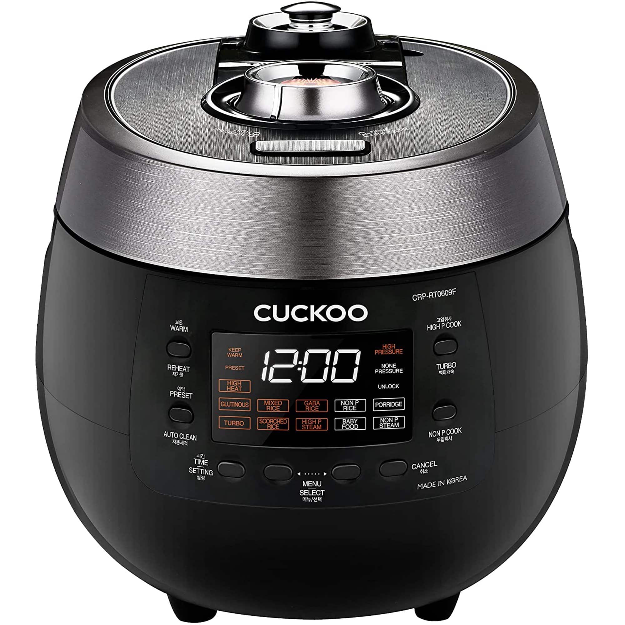 Front. Cuckoo - 6-Cup HP Twin Pressure Rice Cooker - CRP-RT0609FB - Black.
