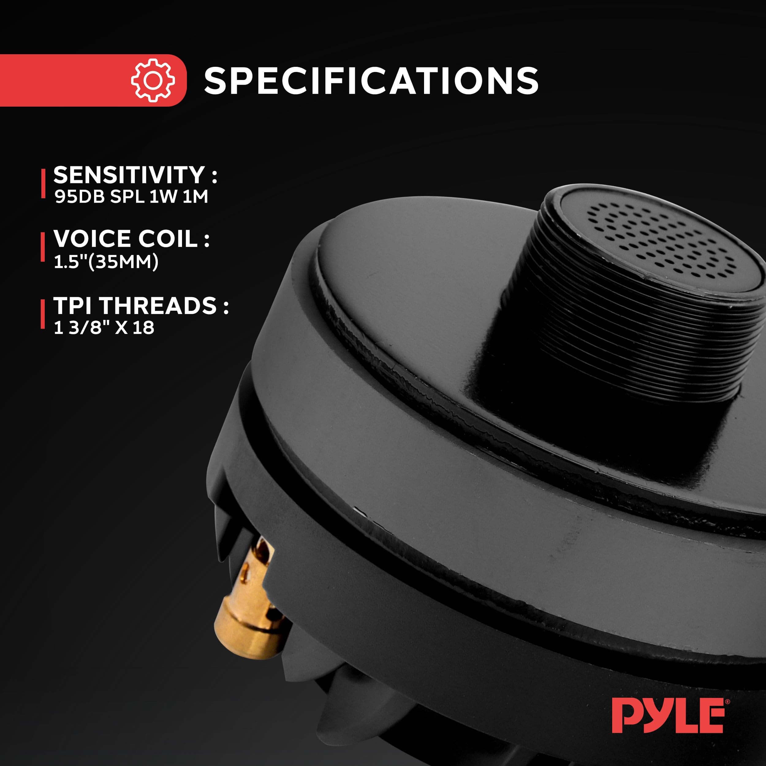 SPECIFICATIONS  
SENSITIVITY: 95DB SPL 1W 1M  
VOICE COIL: 1.5" (35MM)  
TPI THREADS: 1 3/8" X 18