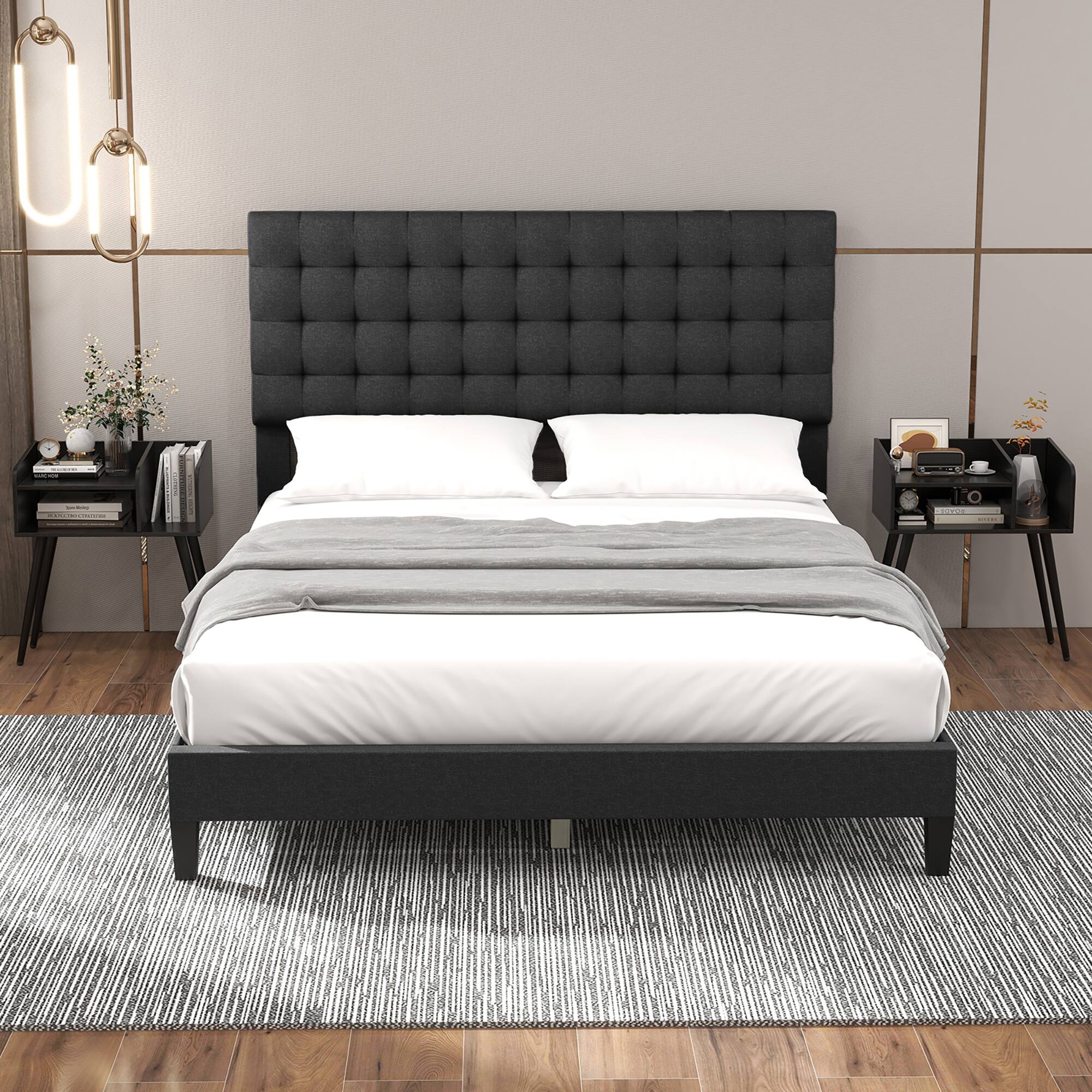 Alt View 14. Costway - Set of 2 Mid Century Modern End Table with  Open Shelves Metal Support Legs - Black.