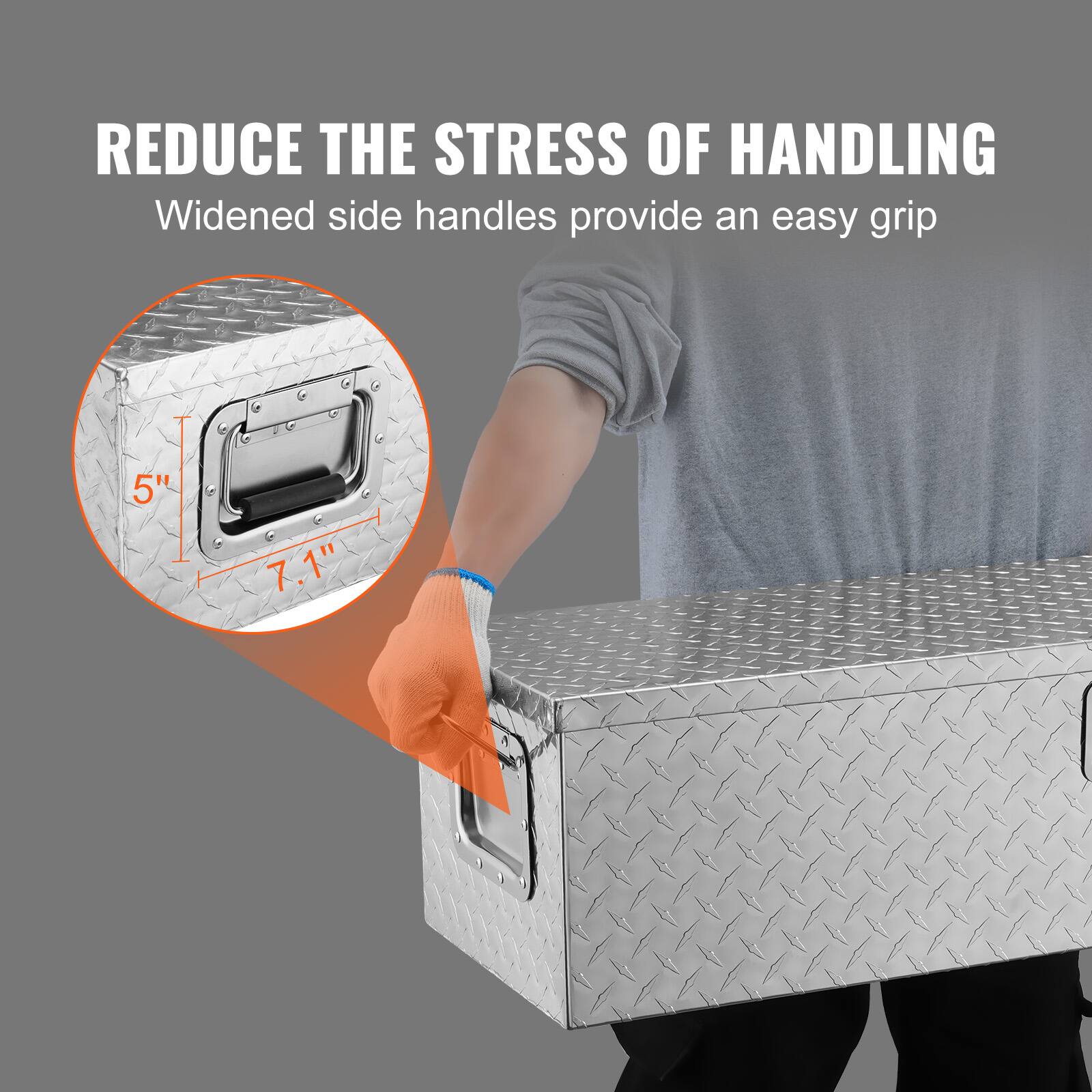 REDUCE THE STRESS OF HANDLING  
Widened side handles provide an easy grip  

5"  
7.1"